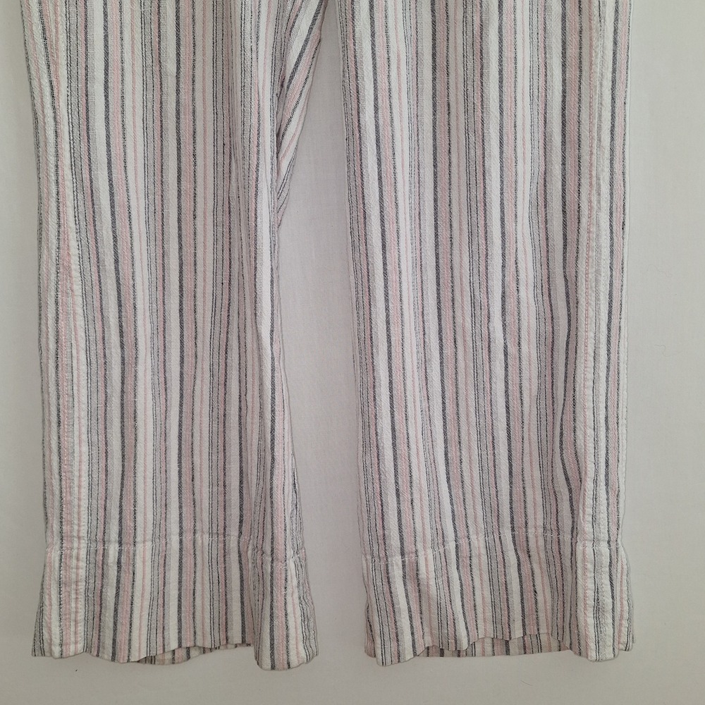 Cottagecore Boho Linen Blend Resort Wear Chic Jolt Wide Leg Striped Pants XL - Picture 12 of 16